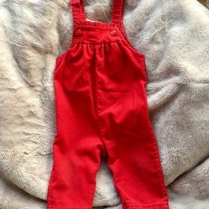 Vintage Health-tex Red Corduroy Overalls, 12 mos.